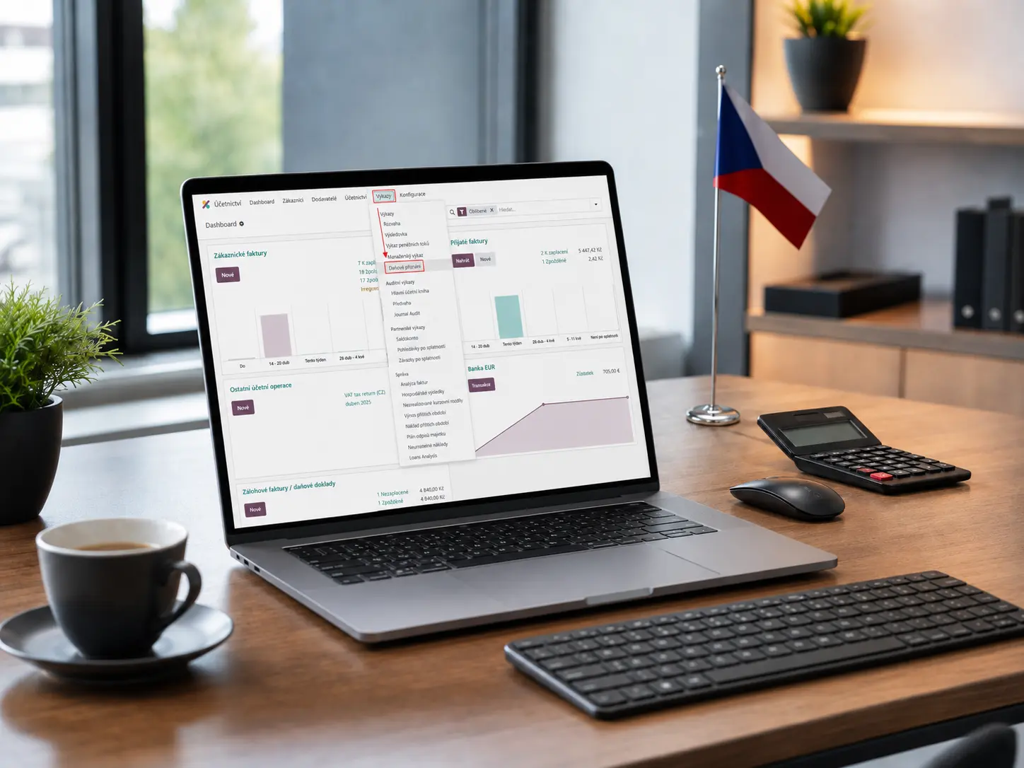 Daňové přiznání k DPH v Odoo pro české účetnictví